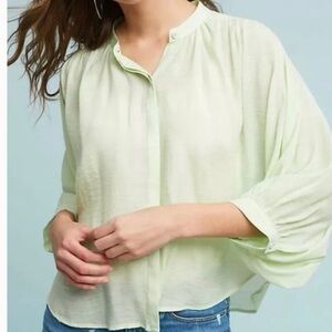 🎀ANTHROPOLOGIE MAEVE m lime green dolman sleeve blouse